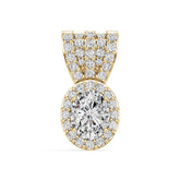 14K Gold Semi Mount Pendant Setting Round Ro 4x1mm Diamond Accent Syz Jewelry