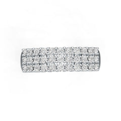 Sterling Silver Ring with White Topaz or Moissanite Three-Row Half-Eternity Ring DHJ
