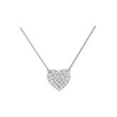 18K Gold Pendant Heart-Shaped with White Topaz or Moissanite Diamond Accent DHJ