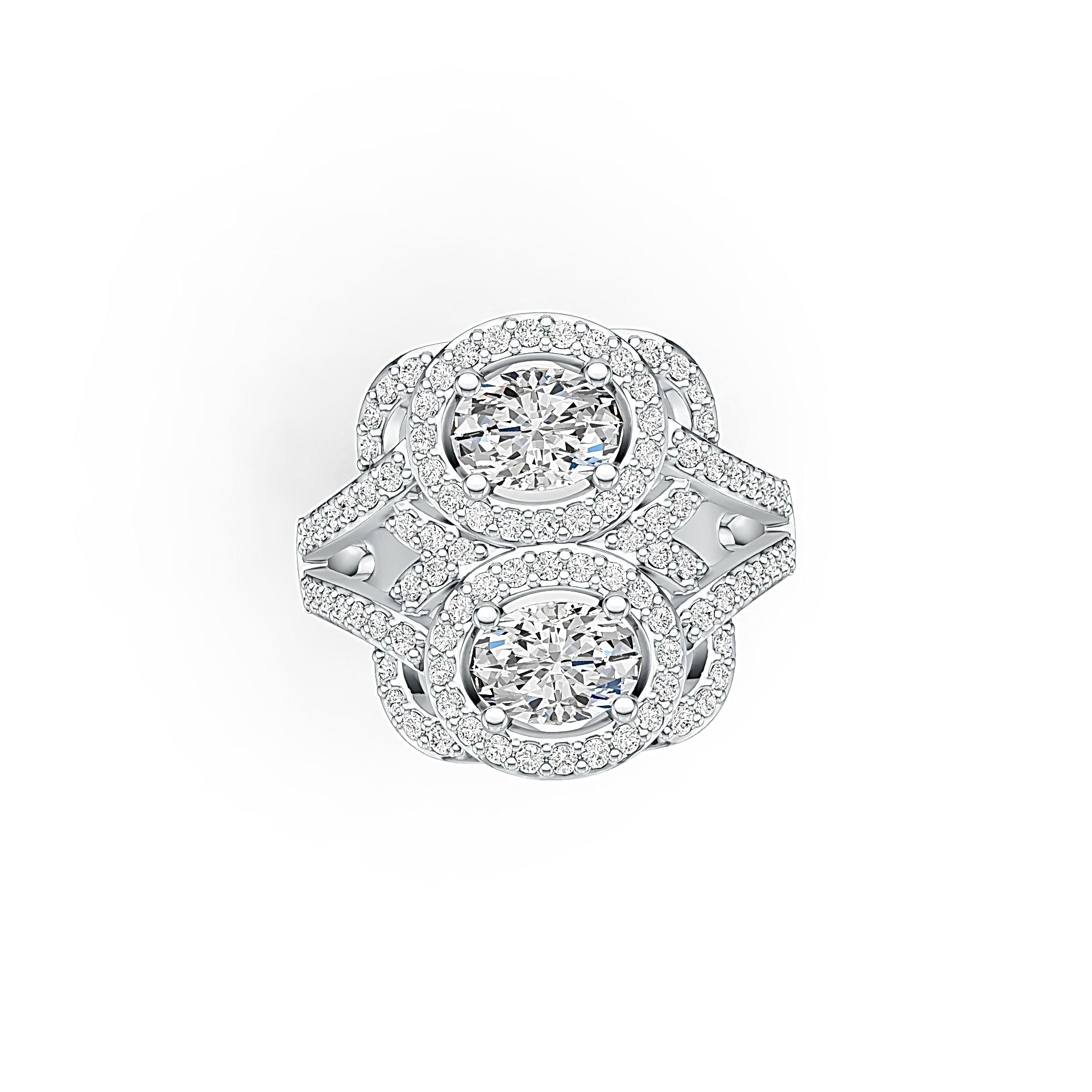 Sterling Silver Semi Mount Ring Setting Oval OV 7X5mm with White Topaz - Syzjewelry