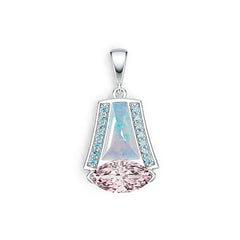 Platinum Semi Mount Pendant Setting Cab 11X7mm Marquise MQ 12X6mm Diamond Accent DHJ