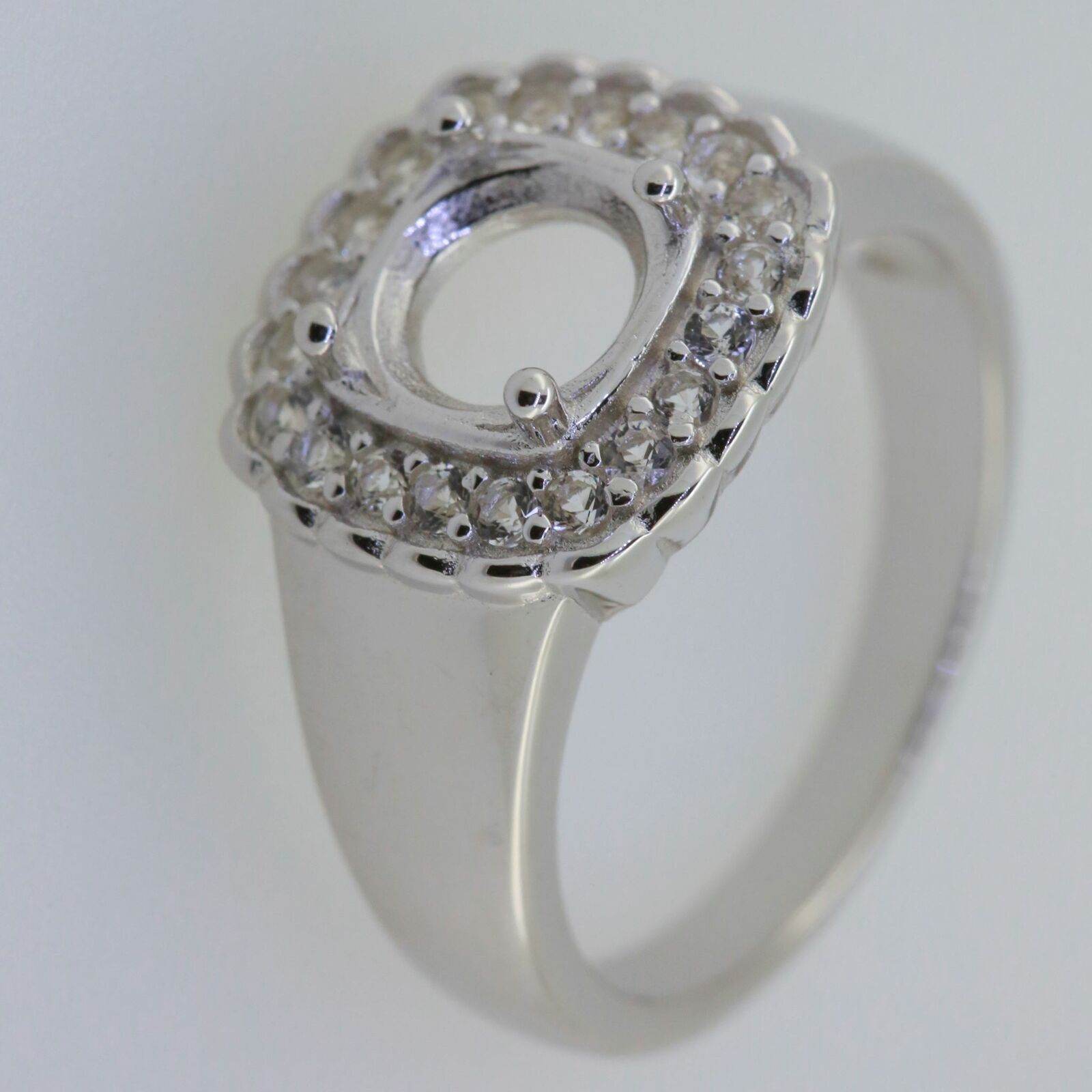 Platinum Semi Mount Ring Setting Round RD 7x7mm PJC7742R Diamond Accent Syzjewelry