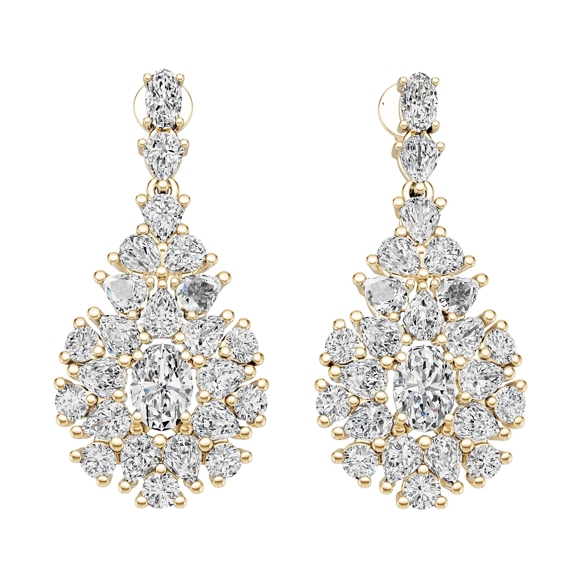 18K Gold Semi Mount Earrings Setting Round Ro 5x5mm Diamond Accent Syz Jewelry