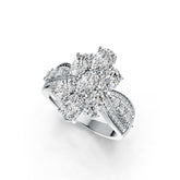 Platinum Semi Mount Ring Setting Oval OV 6X4mm with White Topaz Diamond Accent DHJ