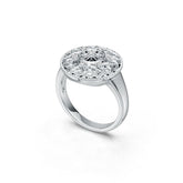 18K Gold Ring Starburst Celtic Knot Compass Theme Diamond Accent DHJ