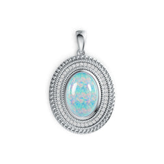 14K Gold Semi Mount Pendant Setting Oval OV 14X10mm Cabochon Diamond Accent DHJ
