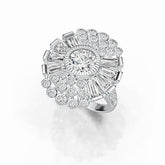14K Gold Semi Mount Ring Setting Round RD 8x8mm BAG 6X3mm Diamond Accent DHJ