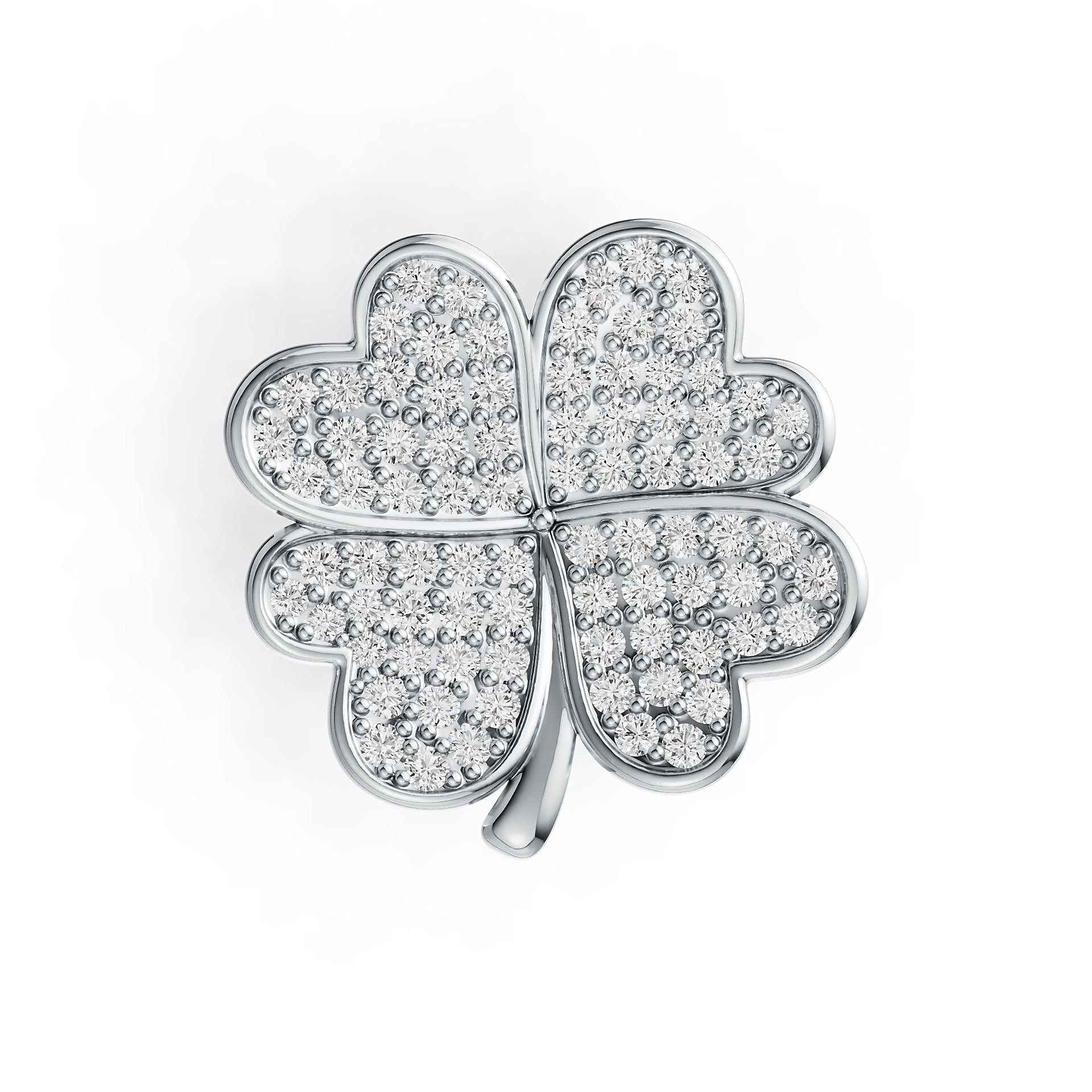 Sterling Silver Ring with White Topaz or Moissanite Clover Theme Syzjewelry