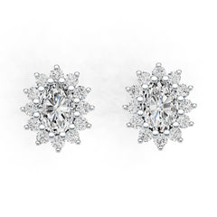 Sterling Silver Semi Mount Earrings Setting Oval OV 7X5mm DHJ