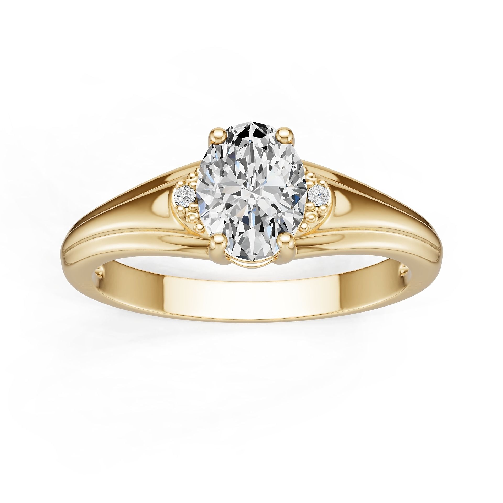 18K Gold Semi Mount Ring Setting Oval Ov 8x6mm Syz Jewelry