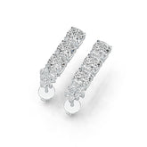 Platinum Semi Mount Earrings Setting Cushion CU 5X5mm Diamond Accent DHJ
