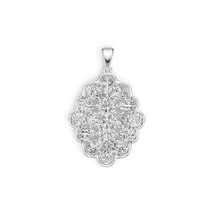 Sterling Silver Semi Mount Pendant Setting Pear PE 7X5mm RD 6Xmm RD 5X5mm DHJ