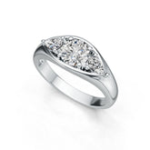 10K Gold Semi Mount Ring Setting Round RD 6x6mm PE 5X3mm Moissanite Accent DHJ