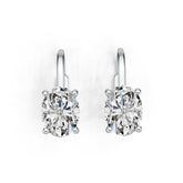 18K Gold Semi Mount Earrings Setting Oval OV 8X6mm Leverback DHJ