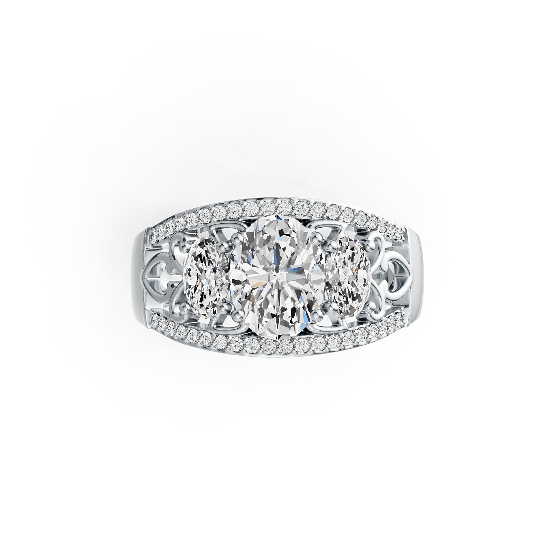 Sterling Silver Semi Mount Ring Setting Oval OV 9X7mm OV 6X4mm DHJ