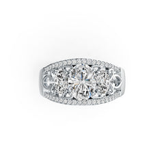 Sterling Silver Semi Mount Ring Setting Oval OV 9X7mm OV 6X4mm DHJ