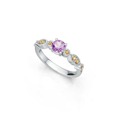 14K Gold Semi Mount Ring Setting Round RD 5x5mm Diamond Accent DHJ