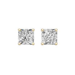 18K Gold Semi Mount Earrings Setting Princess Pr 6x6mm Syz Jewelry