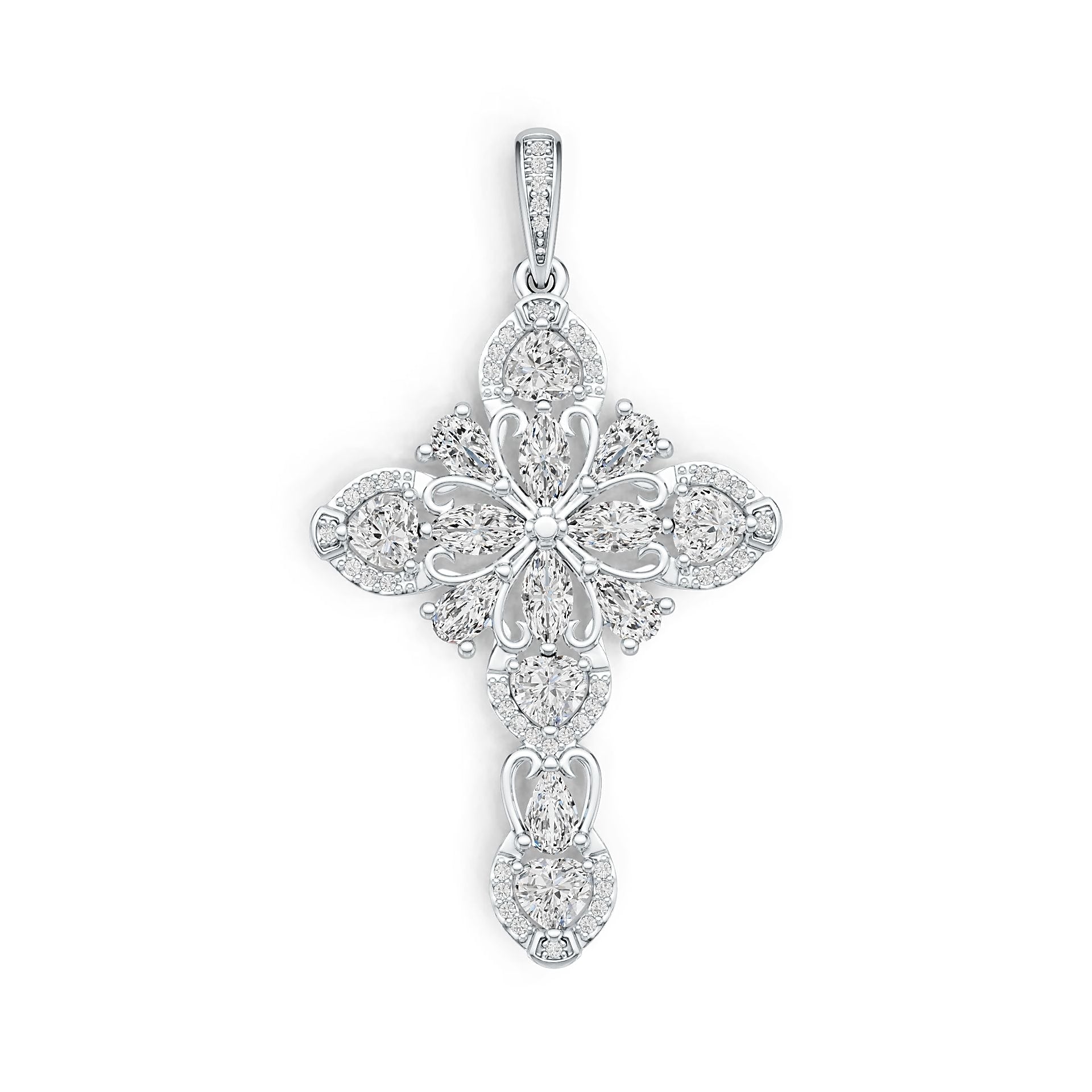 Sterling Silver Semi Mount Pendant Setting Marquise MQ 6X3mm PE 5X3mm HT 4X4mm DHJ