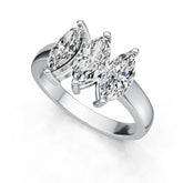 10K Gold Semi Mount Ring Setting Marquise MQ 10X5mm 3-Stone Ring DHJ