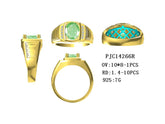 Men's 14K Gold Semi Mount Ring Setting Oval OV 10x8mm w/ Accent Diamond Accent DHJ