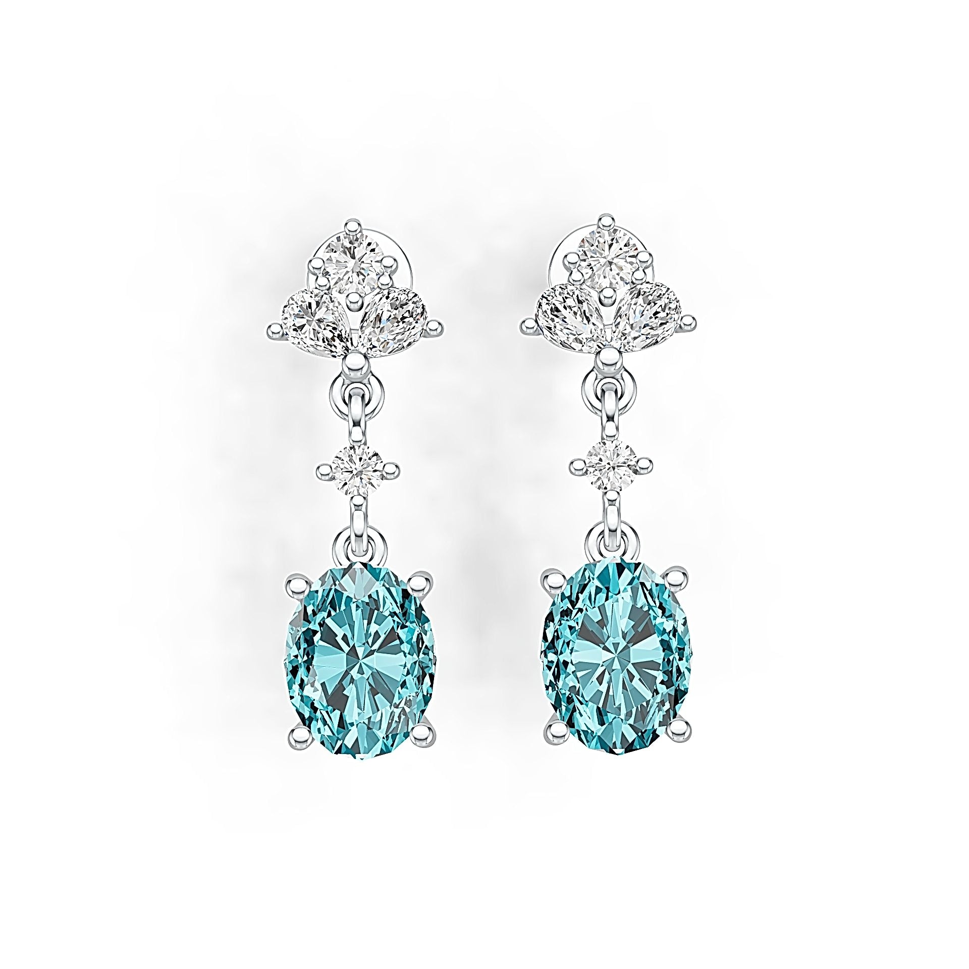 Sterling Silver Semi Mount Earrings Setting Oval OV 9X7mm DHJ