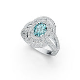 Platinum Semi Mount Ring Setting Oval OV 8X6mm Diamond Accent DHJ
