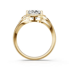 Sterling Silver Semi Mount Ring Setting Round Ro 5x9mm Diamond Accent DHJ