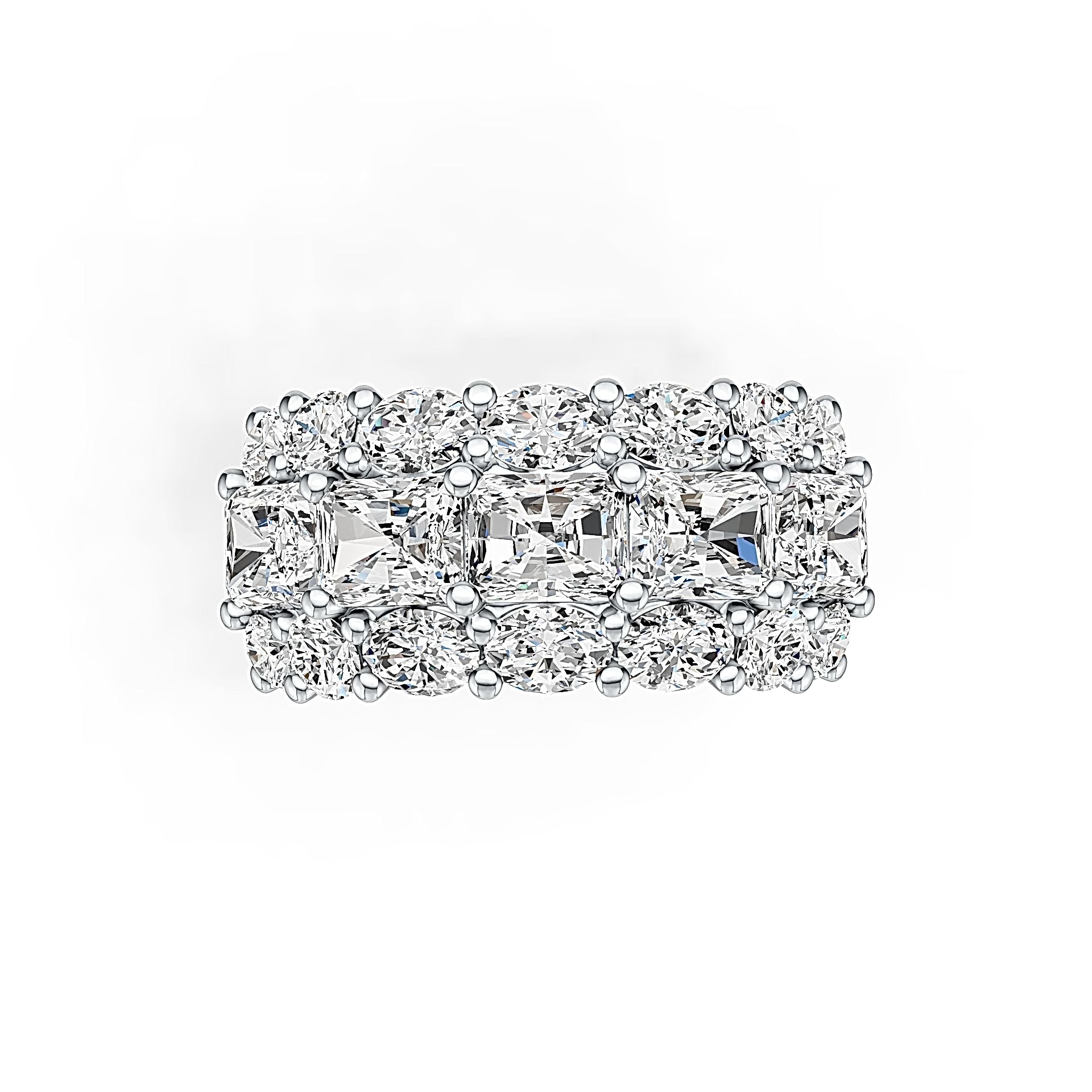 Sterling Silver Semi Mount Ring Setting Emerald OCT 5X4mm with White Topaz DHJ