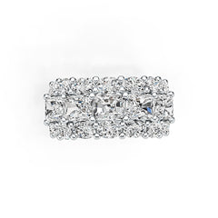 Sterling Silver Semi Mount Ring Setting Emerald OCT 5X4mm with White Topaz DHJ