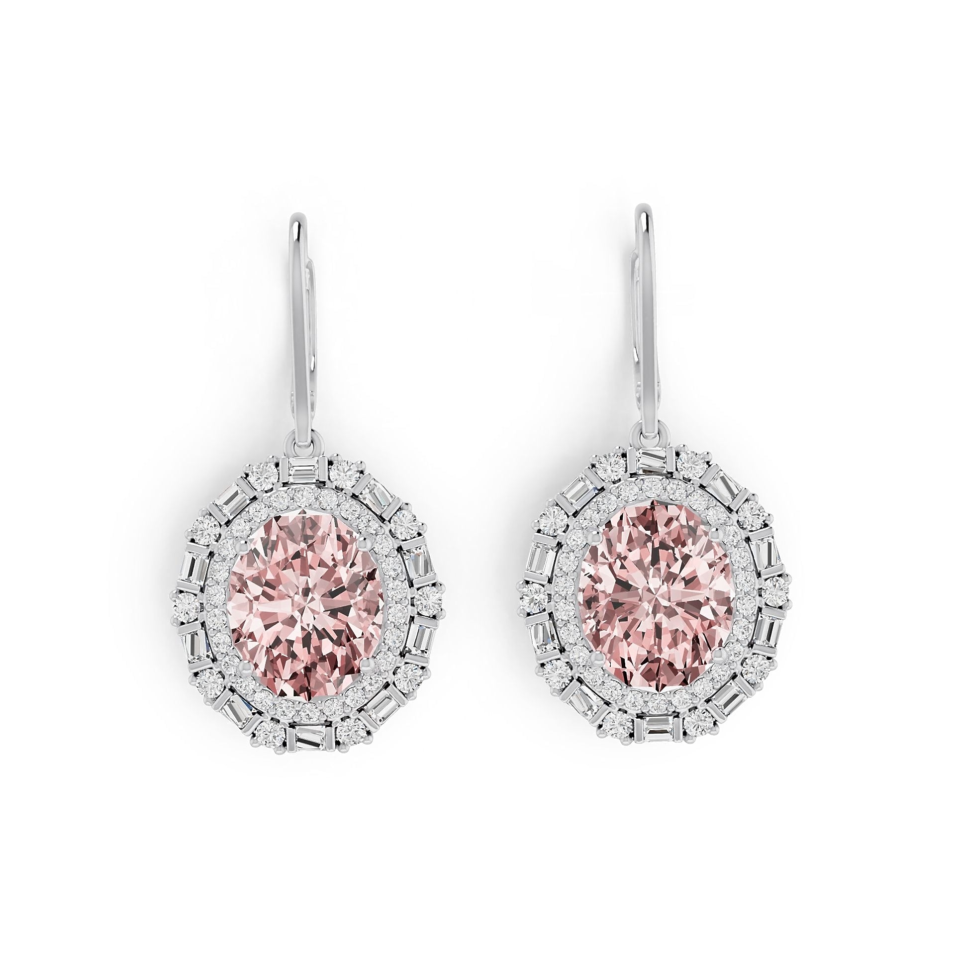 Sterling Silver Semi Mount Earrings Setting Oval OV 11x9mm with White Topaz Syzjewelry
