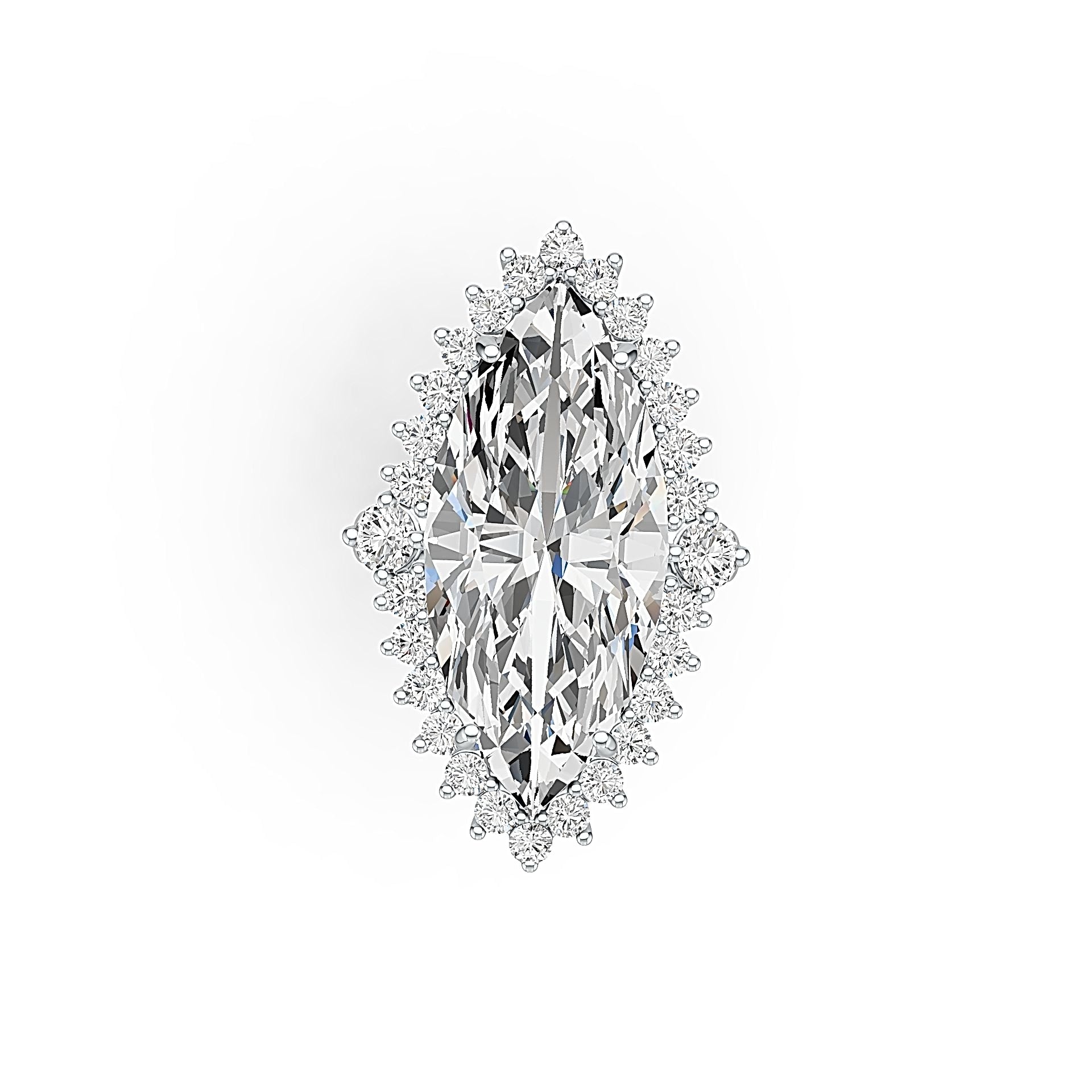 Sterling Silver Semi Mount Ring Setting Marquise MQ 31X14mm DHJ