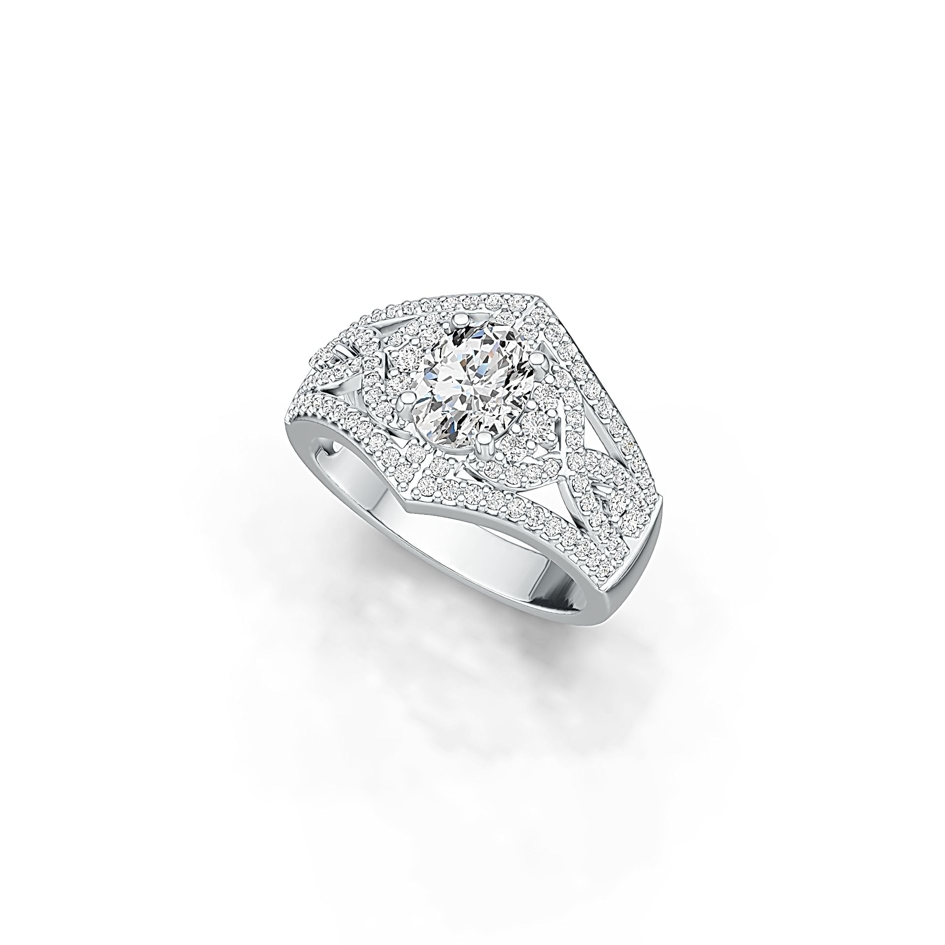 14K Gold Semi Mount Ring Setting Oval OV 8X6mm Diamond Accent DHJ