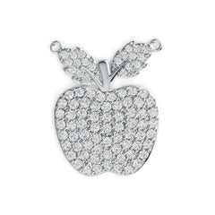 10K Gold Pendant with or Moissanite Apple Theme Moissanite Accent DHJ