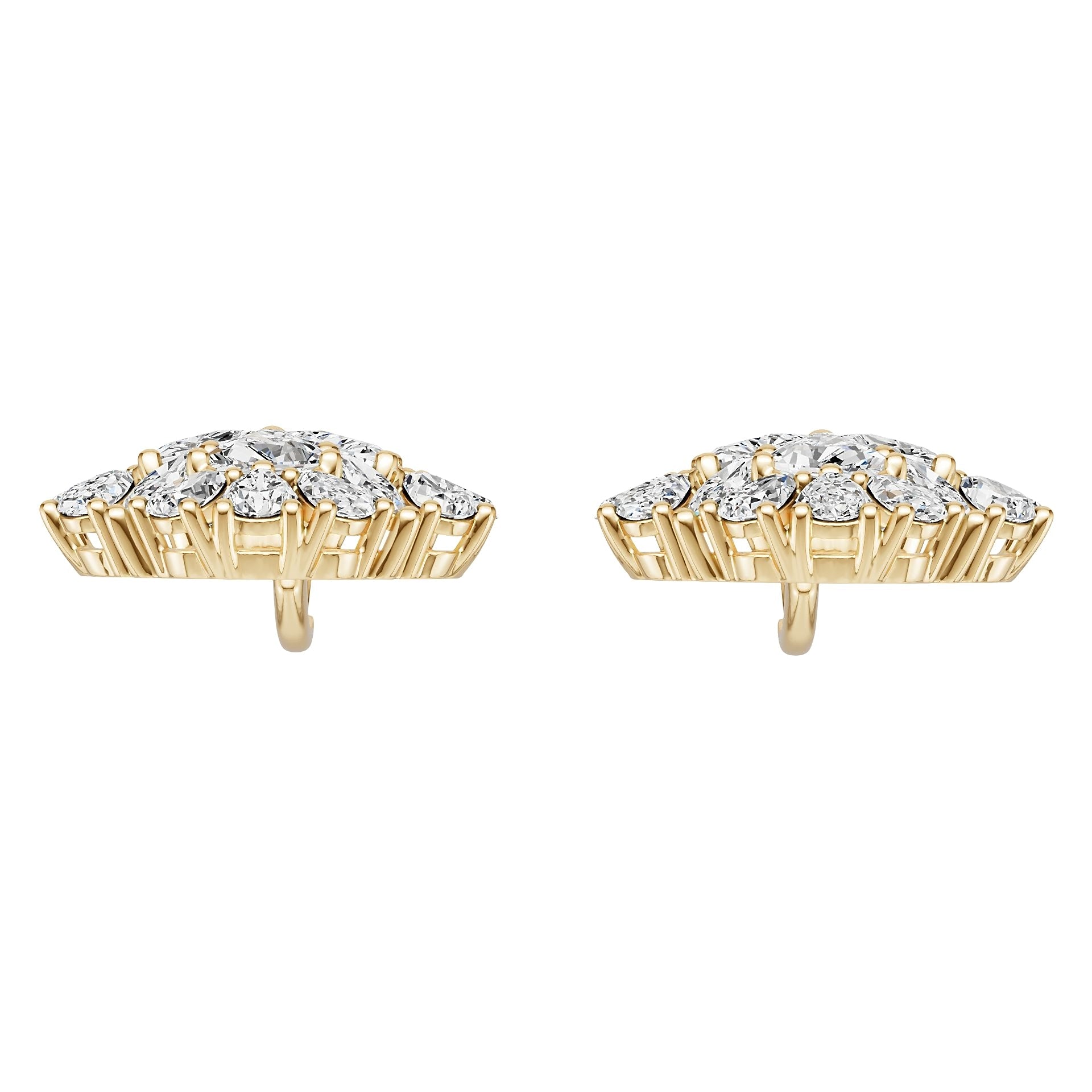 Sterling Silver Semi Mount Earrings Setting Trillion Tr 5x5mm Diamond Accent DHJ