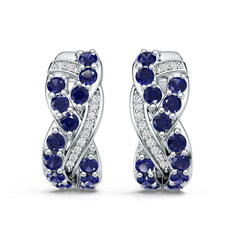 Platinum Semi Mount Earrings Setting Round Ro 2x2mm Diamond Accent Syz Jewelry