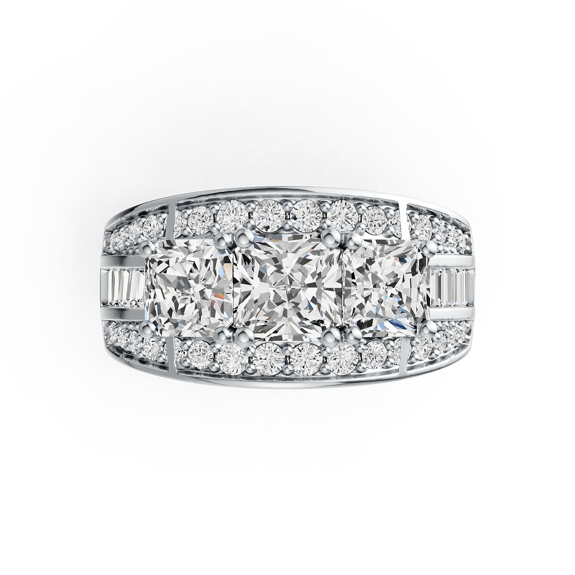 Sterling Silver Semi Mount Ring Setting Emerald OCT 6X6mm DHJ