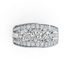 Sterling Silver Semi Mount Ring Setting Emerald OCT 6X6mm DHJ