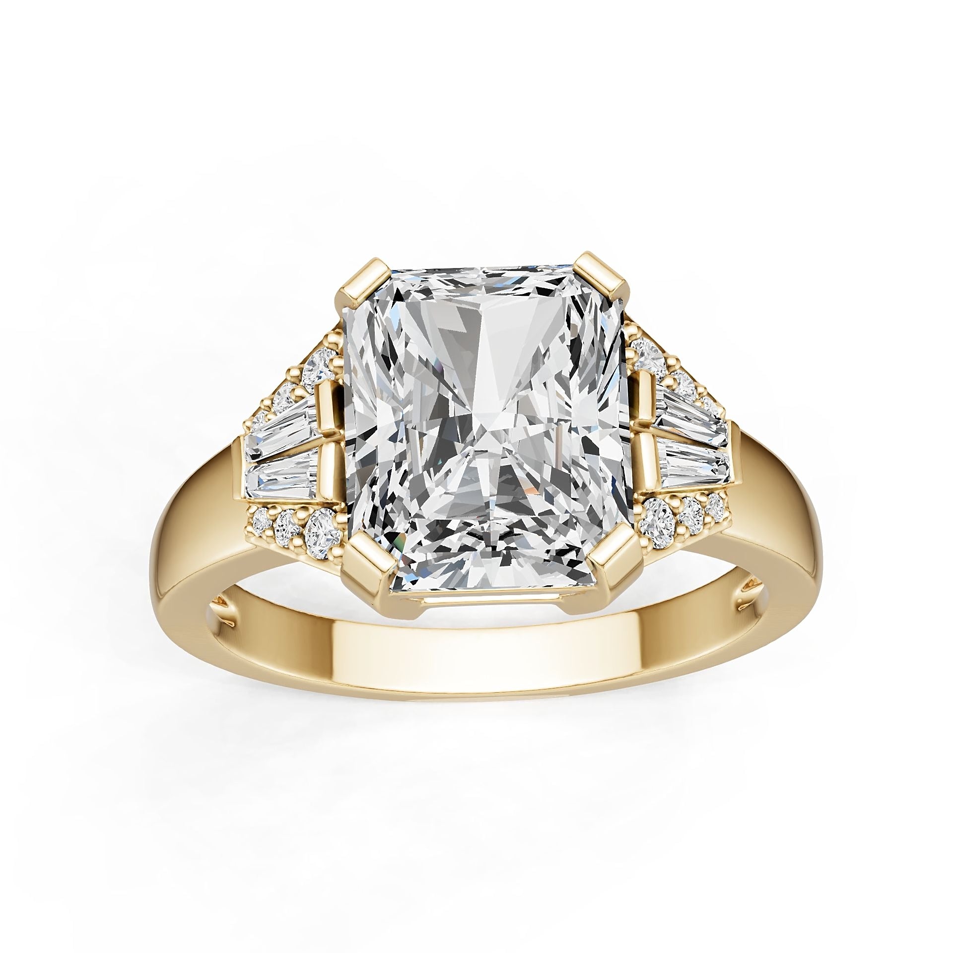 14K Gold Semi Mount Ring Setting Emerald Em 11x9mm Diamond Accent Syz Jewelry