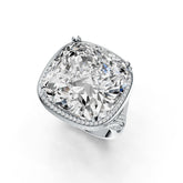 18K Gold Semi Mount Ring Setting Cushion CU 18X18mm Diamond Accent DHJ