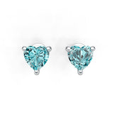Sterling Silver Semi Mount Earrings Setting Heart HT 6X6mm Simple Stud