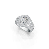 Platinum Semi Mount Ring Setting Oval OV 8X6mm Diamond Accent DHJ