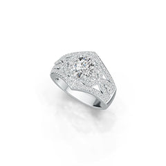 Platinum Semi Mount Ring Setting Oval OV 8X6mm Diamond Accent DHJ