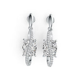 Sterling Silver Semi Mount Earrings Setting Cushion CU 10X8mm with White Topaz DHJ