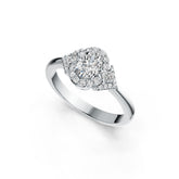 Platinum Semi Mount Ring Setting Oval OV 7X5mm Diamond Accent DHJ