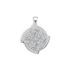 14K Gold Semi Mount Pendant Setting Pear PE 5X3mm with White Topaz Diamond Accent DHJ