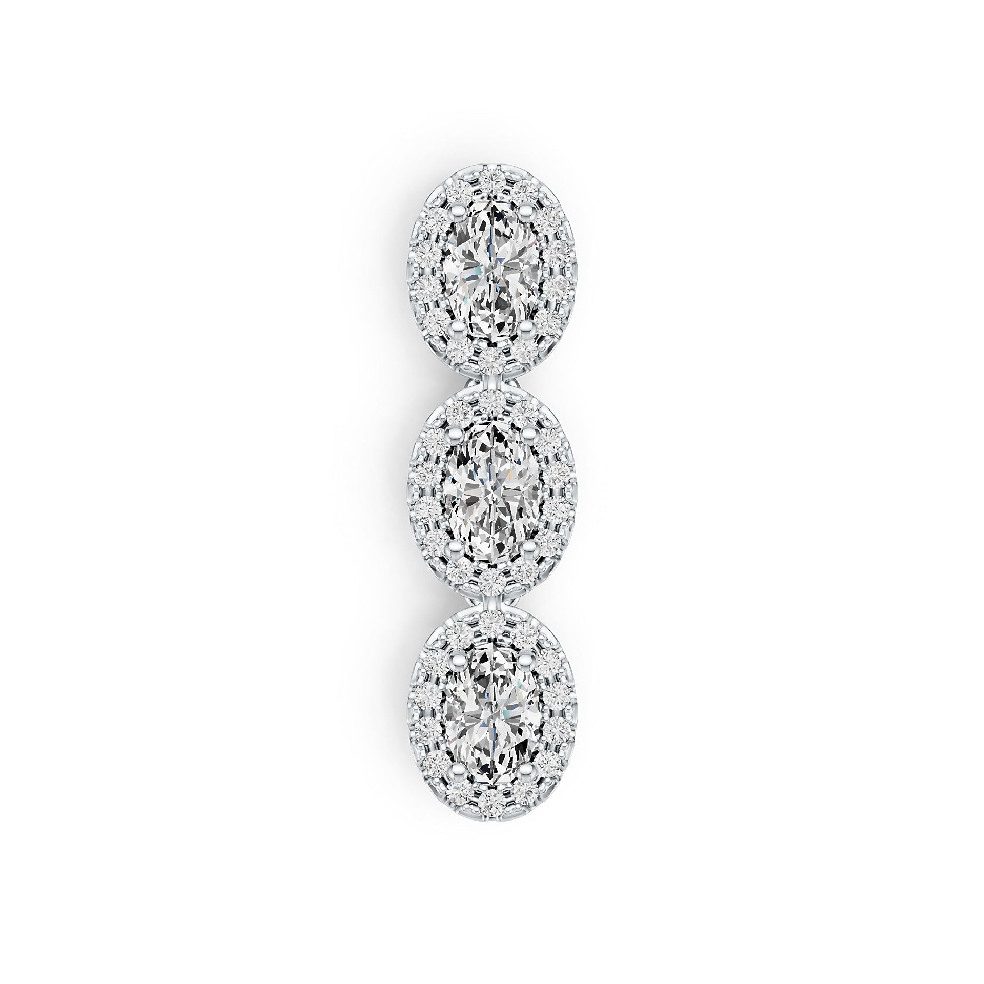 Platinum Semi Mount Pendant Setting Oval OV 6X4mm Diamond Accent DHJ