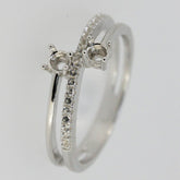 14K Gold Semi Mount Ring Setting Round RD 3.5x3.5mm PJC4187R Diamond Accent Syzjewelry