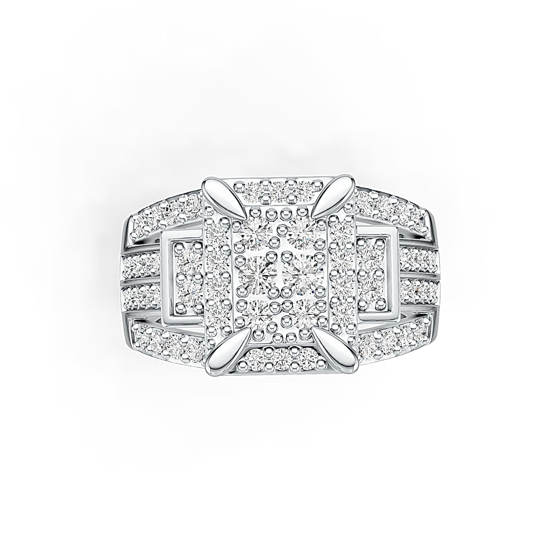 Sterling Silver Men's Engagement Wedding Ring with White Topaz or Moissanite DHJ