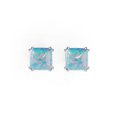 Sterling Silver Semi Mount Earrings Setting Cushion CU 6X6mm Cabochon DHJ